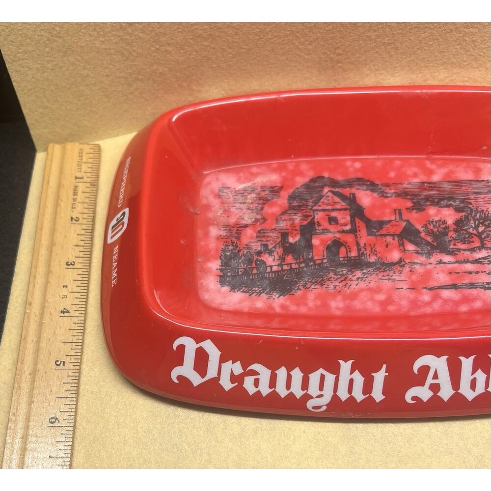 Draught Abbey Shepherd Neame Red Ashtray. - Picture 7 of 7